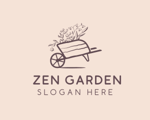 Landscaping Garden Wheelbarrow  logo design