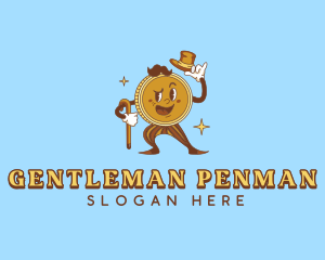 Gentleman Coin Cartoon logo design