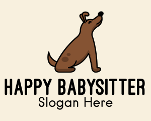 Happy Sitting Dog  logo design