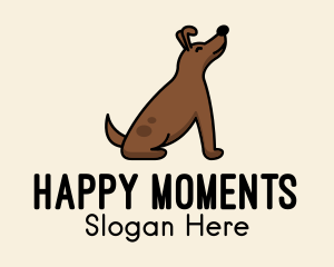 Happy Sitting Dog  logo design