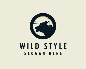 Wild Moon Wolf logo design