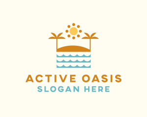 Beach Summer Oasis logo design