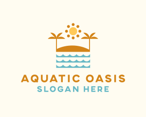 Beach Summer Oasis logo design