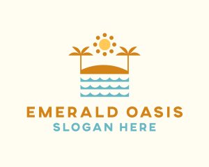 Beach Summer Oasis logo design