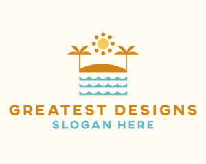 Beach Summer Oasis logo design