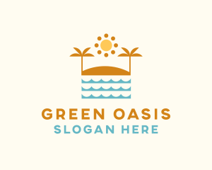 Beach Summer Oasis logo design