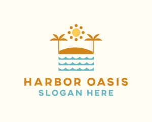 Beach Summer Oasis logo design