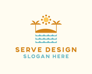 Beach Summer Oasis logo design