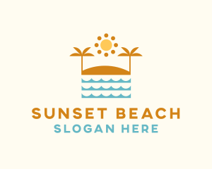 Beach Summer Oasis logo design