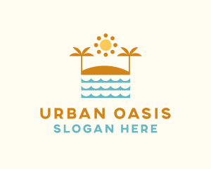 Beach Summer Oasis logo design