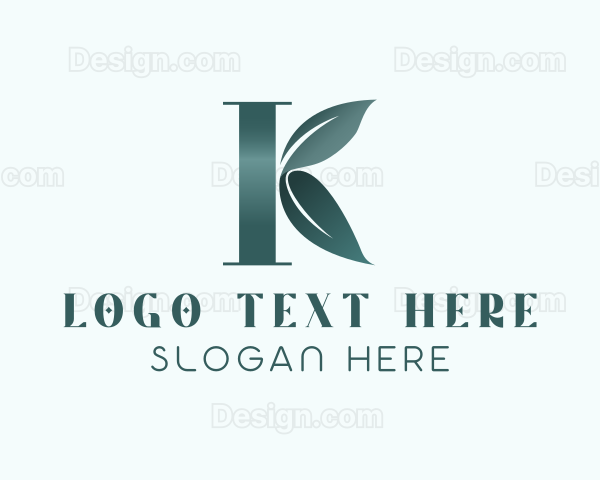 Leaves Letter K Logo