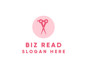 Pink Hair Salon Hairdresser Scissors logo design