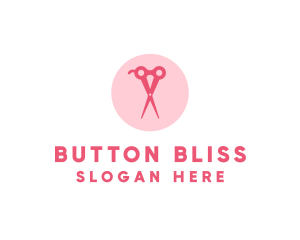 Pink Hair Salon Hairdresser Scissors logo design