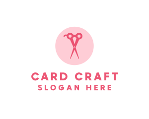 Pink Hair Salon Hairdresser Scissors logo design