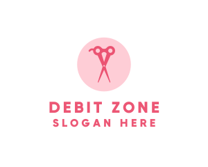 Pink Hair Salon Hairdresser Scissors logo design