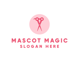 Pink Hair Salon Hairdresser Scissors logo design