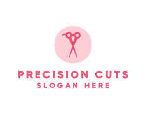 Pink Hair Salon Hairdresser Scissors logo