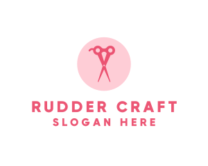 Pink Hair Salon Hairdresser Scissors logo design