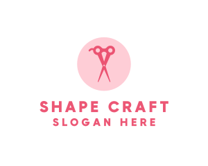 Pink Hair Salon Hairdresser Scissors logo design