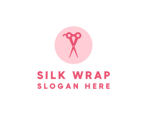 Pink Hair Salon Hairdresser Scissors logo design