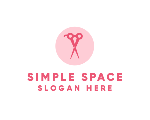 Pink Hair Salon Hairdresser Scissors logo design