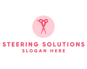 Pink Hair Salon Hairdresser Scissors logo design