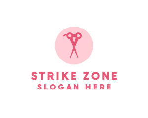 Pink Hair Salon Hairdresser Scissors logo design