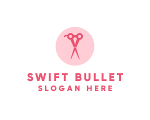 Pink Hair Salon Hairdresser Scissors logo design