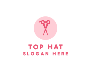 Pink Hair Salon Hairdresser Scissors logo design