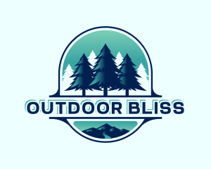 Pine Tree Mountain Forest logo design