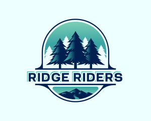 Pine Tree Mountain Forest logo design