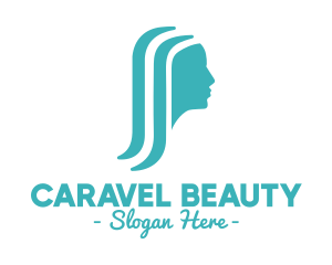 Silhouette Woman Beauty Hair logo design