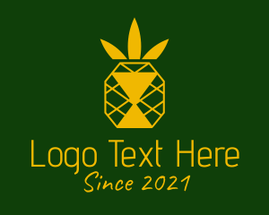 Yellow Geometric Pineapple  logo