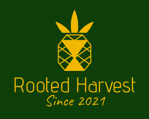 Yellow Geometric Pineapple  logo design