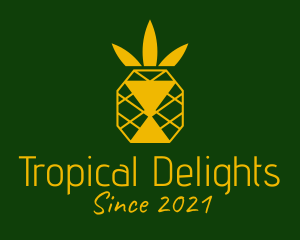 Yellow Geometric Pineapple  logo design