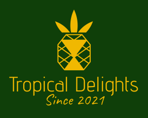 Yellow Geometric Pineapple  logo