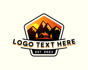 Hike - Mountain Cabin Adventure logo design