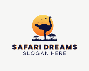 Wild Safari Ostrich logo design