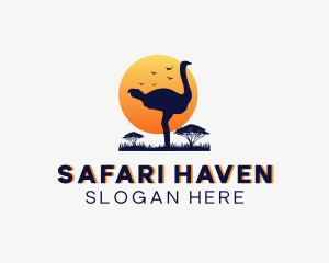 Wild Safari Ostrich logo design