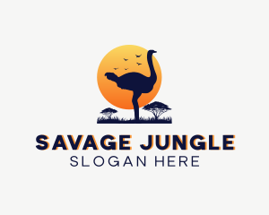 Wild Safari Ostrich logo design