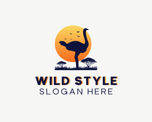 Wild Safari Ostrich logo design