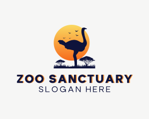 Wild Safari Ostrich logo design