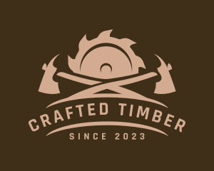 Axe Sawmill Woodcutter logo design