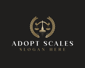 Law Scale Wreath logo design