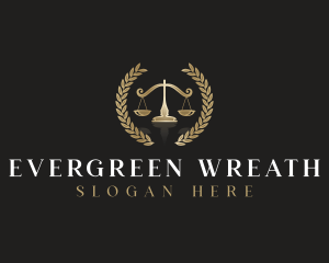 Law Scale Wreath logo design