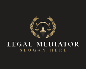 Law Scale Wreath logo design