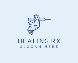 Blue Syringe Hand  logo