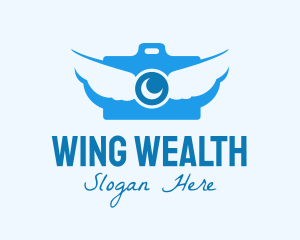 Winged Camera Lens logo design