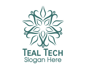 Teal Flower Pattern logo