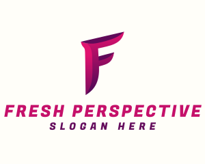 Gradient Modern Letter F logo
